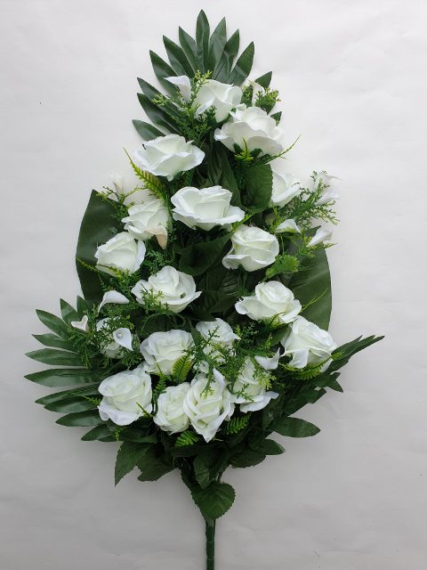 Kytica ruža 62 cm - Biela