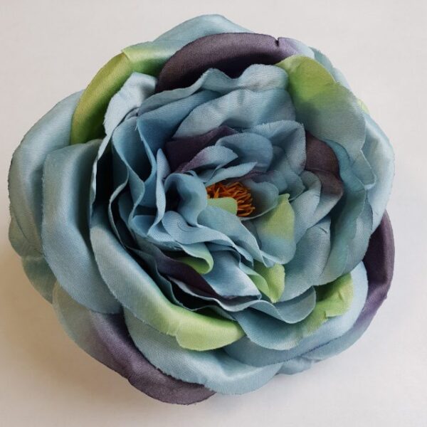 Ruža satén 13 cm - Modro zelená