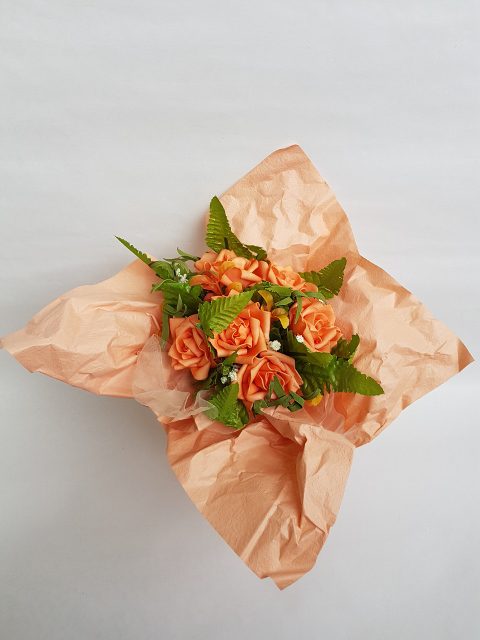 Kytica ruža 30 cm -- Oranžová