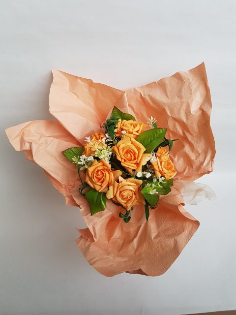 Kytica ruža 30 cm --- Oranžová