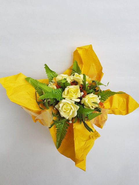 Kytica ruža 30 cm - Žltá