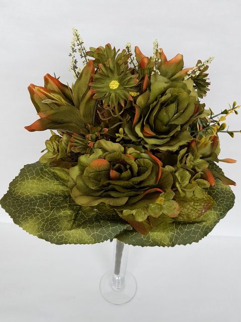 Kytica ruža ľalia 44 cm - Zelená