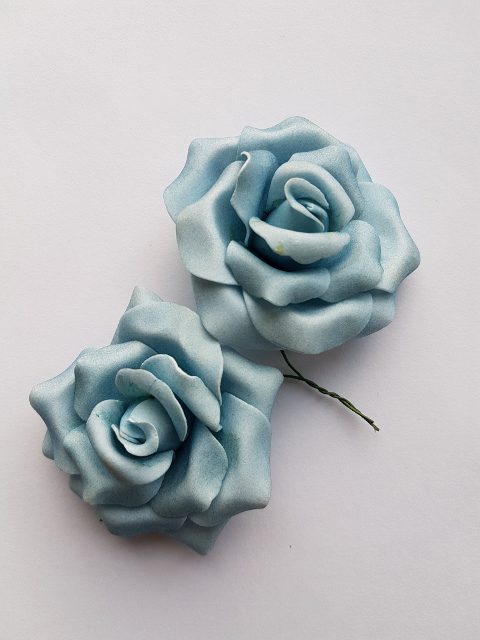 Ruža 6 x kvet 7 cm - Modrá