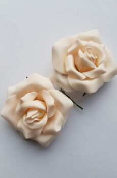 Ruža 6 x kvet 7 cm - Svetlo broskyňová
