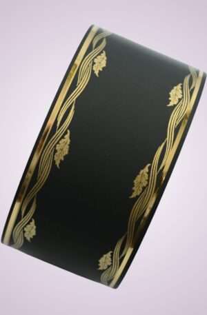 Stuha 06/50<p>113096/6 čierna zlatý vzor